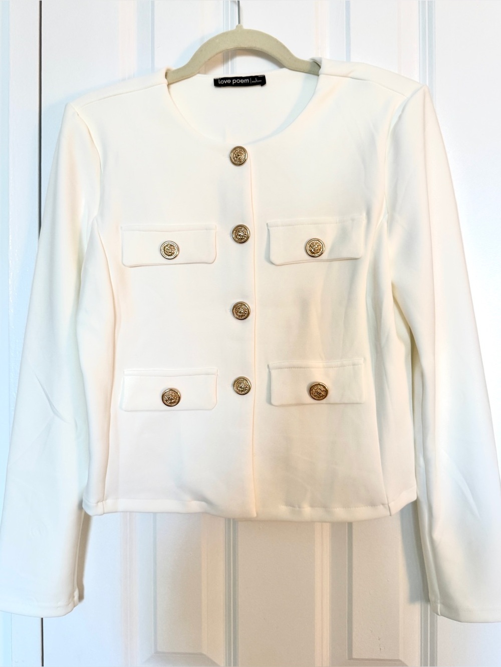 🎀 NWOT Elegant JACKET by Love Poem w Gold Buttons Large 🎀